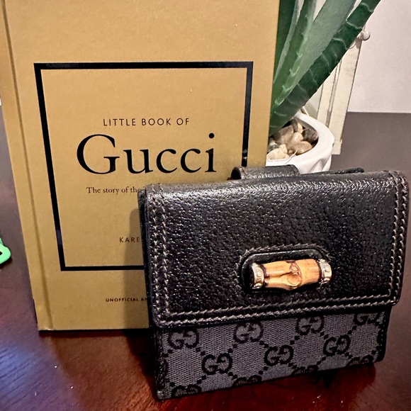 Gucci Handbags - - Rare Bamboo Gucci canvass wallet with Gucci box